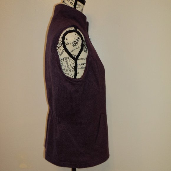 Coldwater Creek Woman's Medium 10/12 Purple Vest Zipper Front Stand Up Collar - Picture 7 of 9